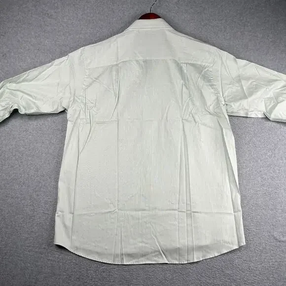 Calvin Klein Shirt Green White Striped Button Up Long Sleeve Mens 16.5 New NWT - Picture 6 of 14